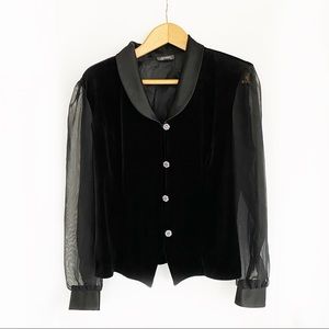 Dressbarn Velvet & Chiffon Formal Jacket Size L